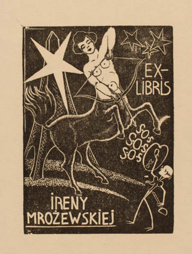 Exlibris by Stefan Mrozewski from Poland for Ireny Mrozewskiej - Fable Animal 