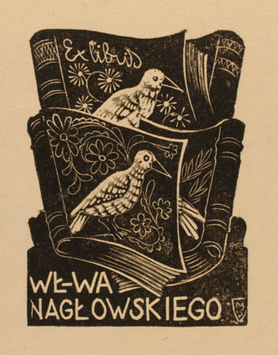 Exlibris by Stefan Mrozewski from Poland for Wl-Wa Naglowskiego - Book Bird 