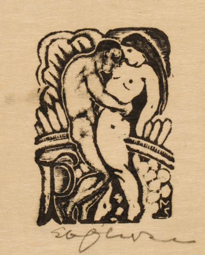 Exlibris by Stefan Mrozewski from Poland for ? ? - Erotica Couple 