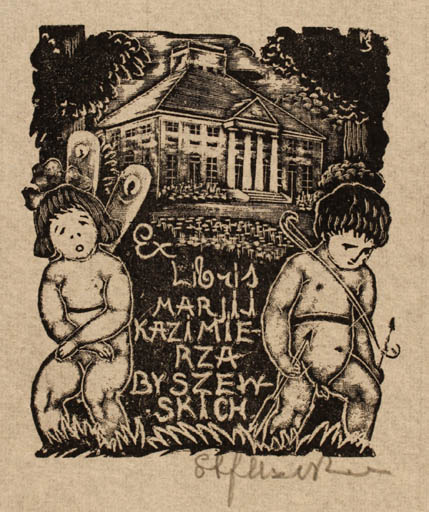 Exlibris by Stefan Mrozewski from Poland for ? ? - Child Castle/Palace 