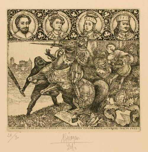 Exlibris by Harry Jürgens from Germany for Dr. Hartmut Polenz - Military/War 