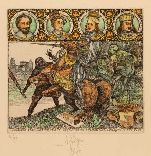 Exlibris by Harry Jürgens from Germany for Dr. Hartmut Polenz - Military/War 