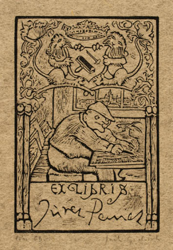 Exlibris by Jozef Gielniak from Poland for Jerzeuc Panka - Hand(s) 