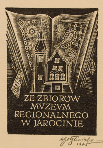 Exlibris by Antoni Golebniak from Poland for W Jarocinie - Book Castle/Palace 