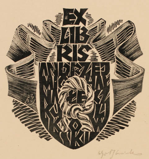 Exlibris by Antoni Golebniak from Poland for ? ? - Text/Writing 