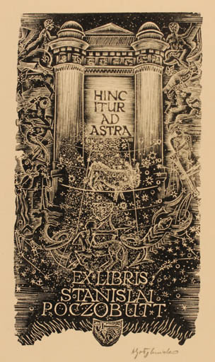 Exlibris by Antoni Golebniak from Poland for Stanislai Poczobutt - Abstract 