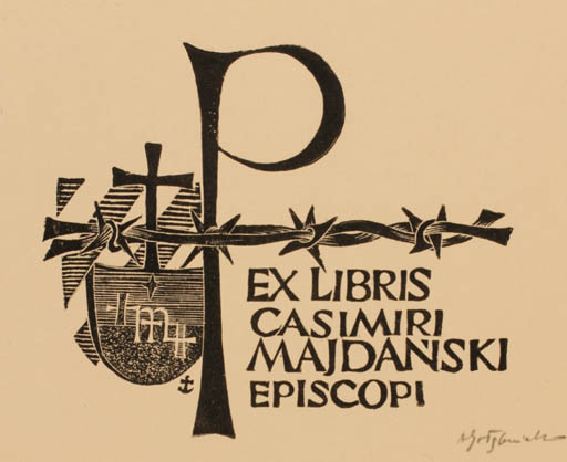 Exlibris by Antoni Golebniak from Poland for Casimiri Majdanski - Text/Writing 