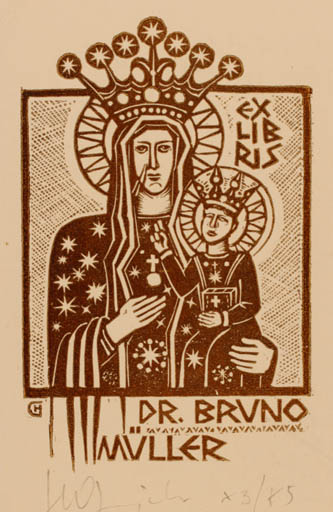 Exlibris by Henryk Grajek from Poland for Bruno Muller - Religion 