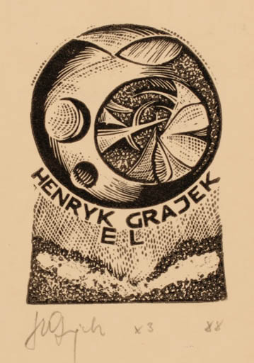 Exlibris by Henryk Grajek from Poland for Henryk Grajek - Abstract 