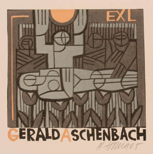 Exlibris by Miroslav Houra from Czechoslovakia for Gerald Aschenbach - Group 