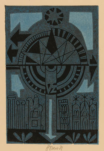 Exlibris by Miroslav Houra from Czechoslovakia for ? ? - Abstract 