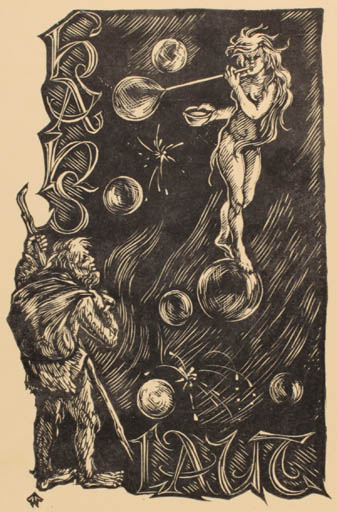 Exlibris by Waltraud Weissenbach from Austria for Dr. Hans Laut - Woman Man 