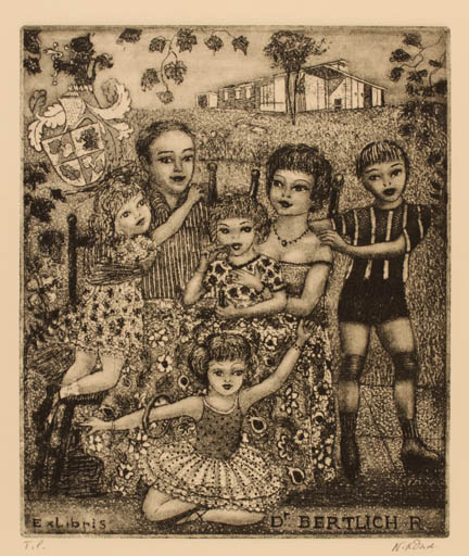 Exlibris by Patricia Nik-Dad from France for ? ? - Child Group 