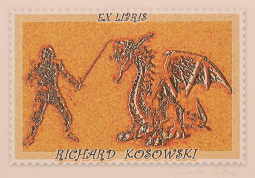 Exlibris by Agnieszka Lipska from Poland for Richard Kosowski - Sct.G. and the Dragon 