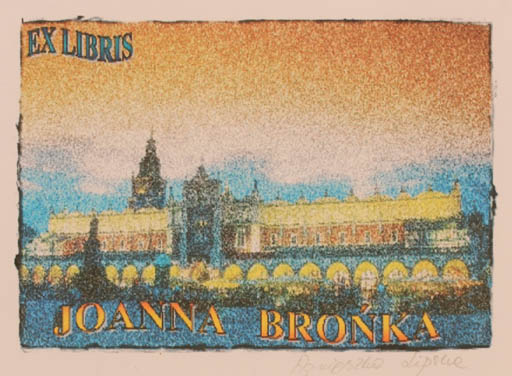 Exlibris by Agnieszka Lipska from Poland for Joanna Bronka - Castle/Palace 