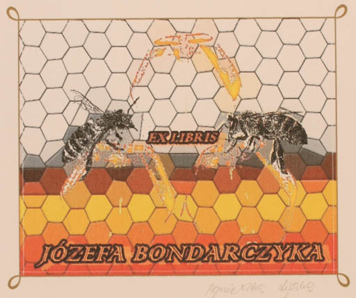 Exlibris by Agnieszka Lipska from Poland for Jozefa Bondarczyka - Insect 