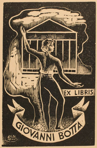 Exlibris by Armando Baldinelli from Italy for Giovanni Botta - Architecture Man 