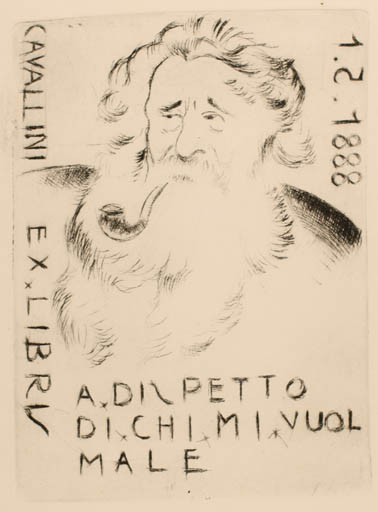 Exlibris by Attilio Cavallini from Italy for ? Caavallini - Man Portrait 