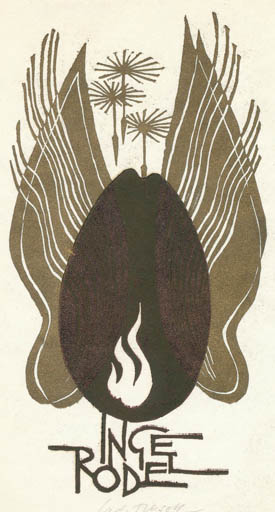 Exlibris by Ladislav Rusek from Czechoslovakia for Inge Rödel - Abstract 