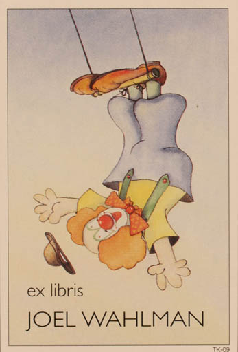 Exlibris by Martti Tapani Kiippa from Finland for Joel Wahlman - Theater/Cirkus 