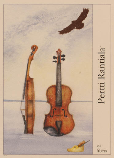 Exlibris by Martti Tapani Kiippa from Finland for Pertti Rantiala - Music 