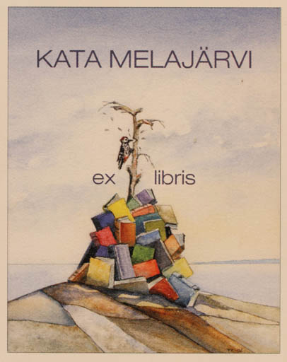 Exlibris by Martti Tapani Kiippa from Finland for Kata Melajärvi - Book Bird 