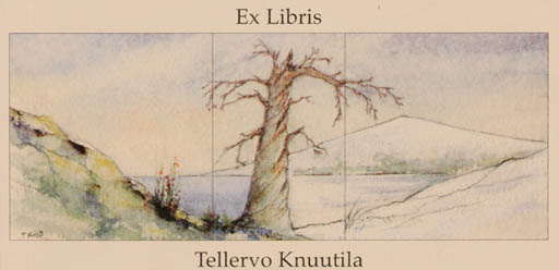 Exlibris by Martti Tapani Kiippa from Finland for Tellervo Knuutila - Scenery/Landscape Tree 