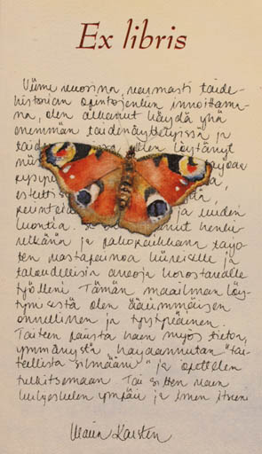 Exlibris by Martti Tapani Kiippa from Finland for ? ? - Butterfly 