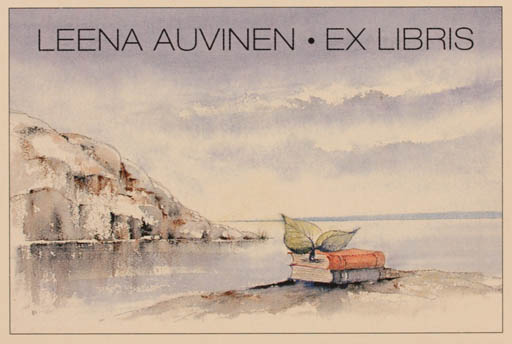 Exlibris by Martti Tapani Kiippa from Finland for Leena Auvinen - Book Scenery/Landscape 