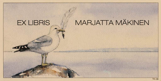 Exlibris by Martti Tapani Kiippa from Finland for Marjatta Mäkinen - Bird Maritime 