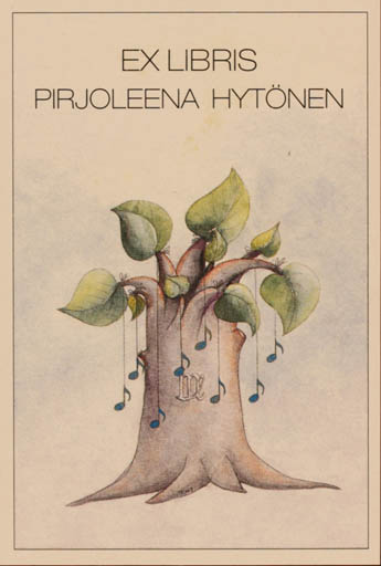 Exlibris by Martti Tapani Kiippa from Finland for Pirjoleena Hytönen - Music Tree 