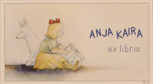 Exlibris by Martti Tapani Kiippa from Finland for Anja Kaira - Child Book Dog 