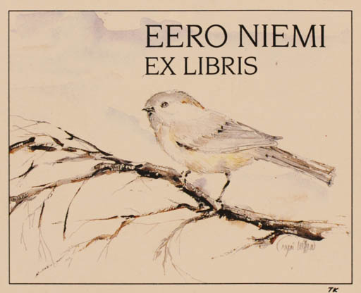 Exlibris by Martti Tapani Kiippa from Finland for Eero Niemi - Bird 