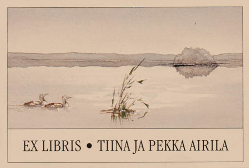 Exlibris by Martti Tapani Kiippa from Finland for Tiina Ja Pekka Airila - Bird Scenery/Landscape Maritime 