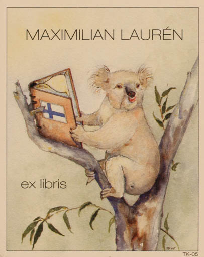 Exlibris by Martti Tapani Kiippa from Finland for Maximilian Laurén - Book Fauna Tree 