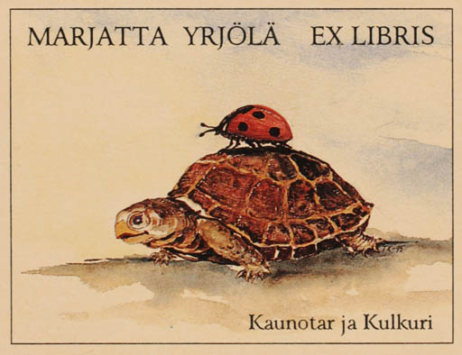 Exlibris by Martti Tapani Kiippa from Finland for Marjatta Yrjölä - Fauna Insect 