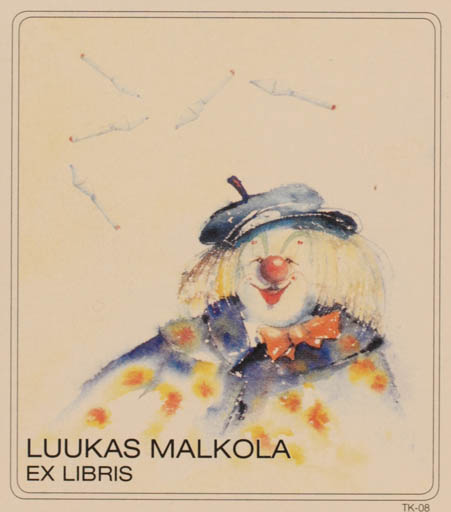 Exlibris by Martti Tapani Kiippa from Finland for Luukas Malkola - Theater/Cirkus 