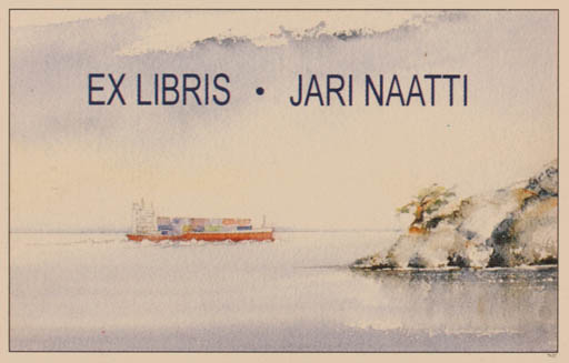 Exlibris by Martti Tapani Kiippa from Finland for Jari Naatti - Maritime Ship/Boat 