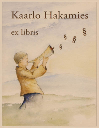 Exlibris by Martti Tapani Kiippa from Finland for Kaarlo Hakamies - Music 