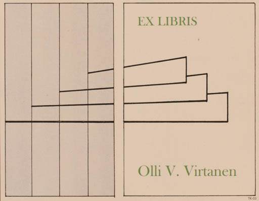 Exlibris by Martti Tapani Kiippa from Finland for Olli Virtanen - Abstract 