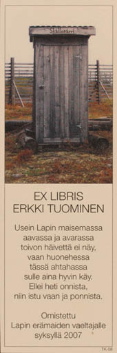 Exlibris by Martti Tapani Kiippa from Finland for Erkki Tuominen - 