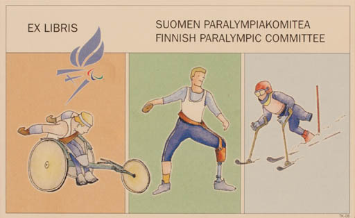 Exlibris by Martti Tapani Kiippa from Finland for ? Suomen Paralympiakomitea - Sport/game 