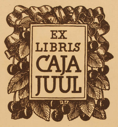 Exlibris by Poul Sæbye from Denmark for Caja Juul - 