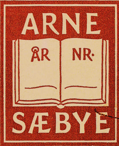 Exlibris by Poul Sæbye from Denmark for Arne Sæbye - Book 