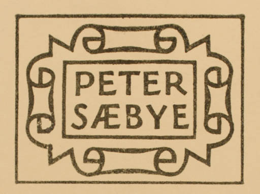 Exlibris by Poul Sæbye from Denmark for Peter Sæbye - 