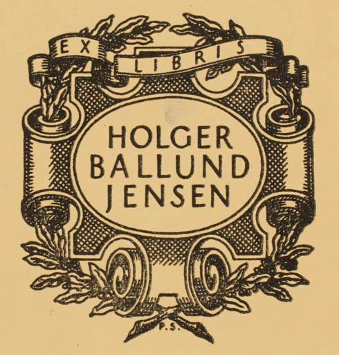 Exlibris by Poul Sæbye from Denmark for Ballund Holger Jensen - 