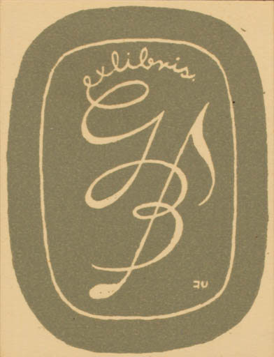 Exlibris by Arne Ungermann from Denmark for Grete Buhl - Monogram 