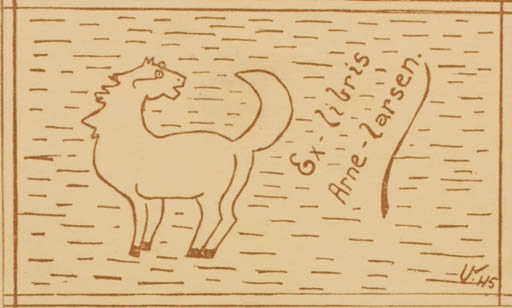 Exlibris by Arne Ungermann from Denmark for Arne Larsen - Horse 
