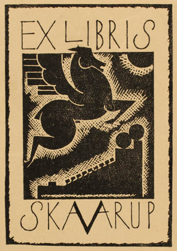 Exlibris by Arne Ungermann from Denmark for Viktor Skaarup - 