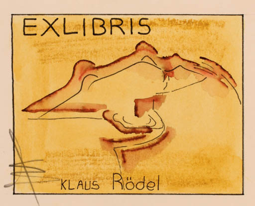 Exlibris by Antonino Viviano from Denmark for Klaus Rödel - Abstract 